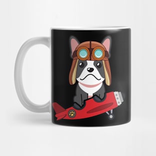 Cute french bulldog is in a vintage plane Mug